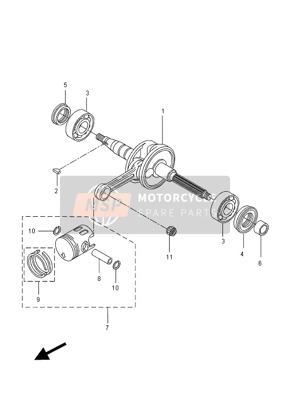 Yamaha NS50 2015 KURBELWELLE & KOLBEN für ein 2015 Yamaha NS50